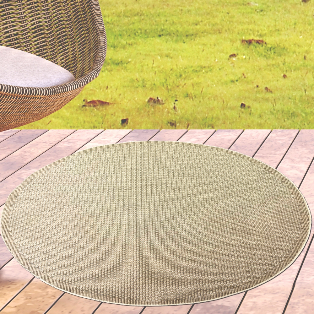 Teppich moderner für den Außen- und Innenbereich einfarbig in Beige