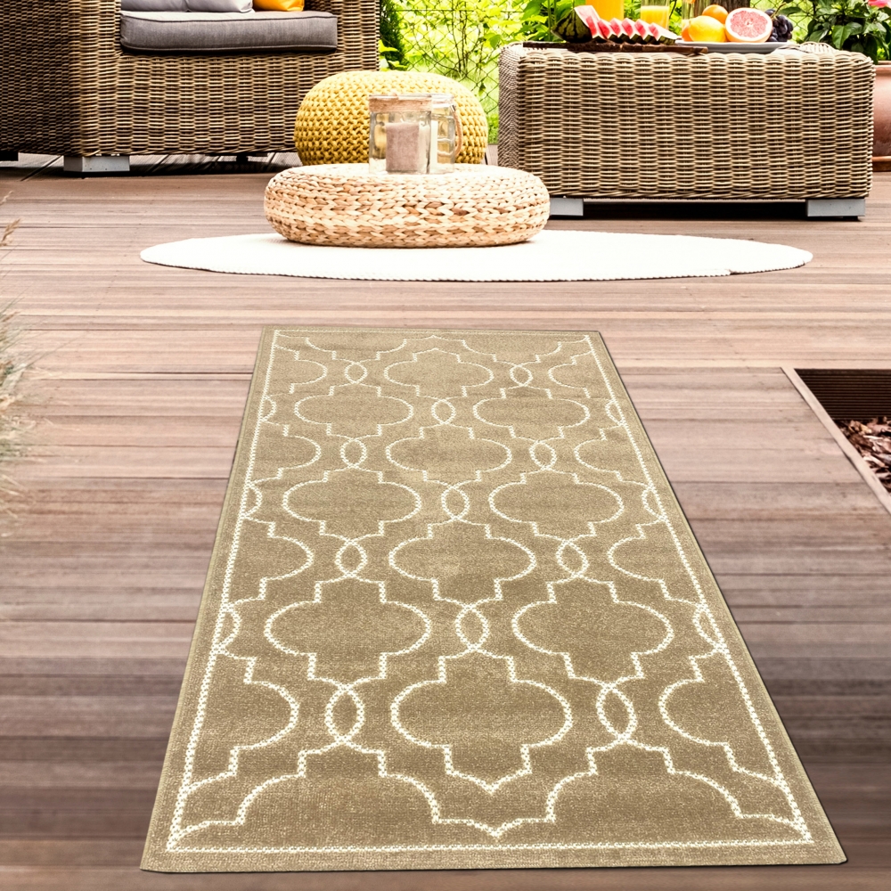 Orienttepich mit schönen Mustern | In- & Outdoor | in beige