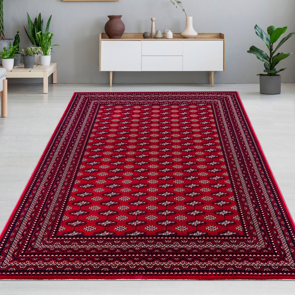 Roter Orientalischer Teppich mit schönen Verzierungen