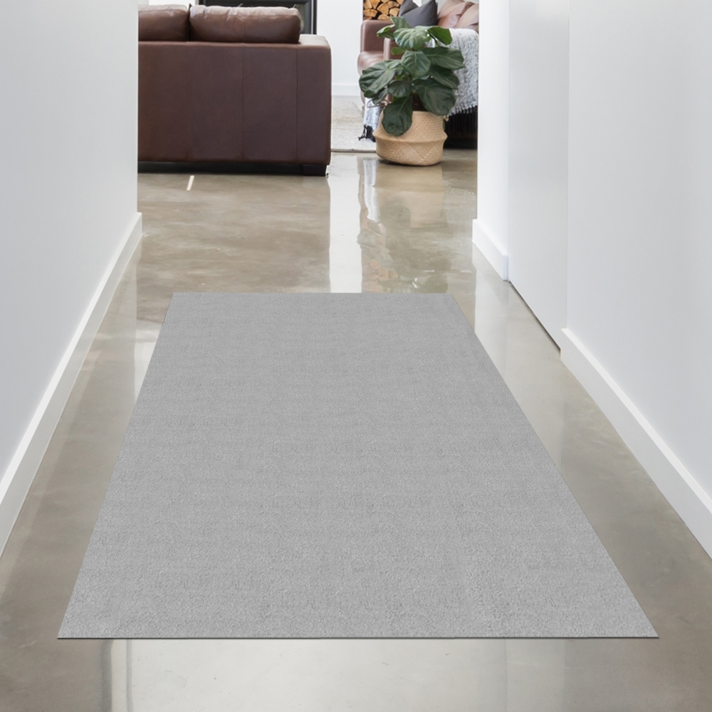 Teppich waschbar grau Wohnzimmer Schlafzimmer modern rutschfest weich Kurzflor Fußbodenheizung geeignet