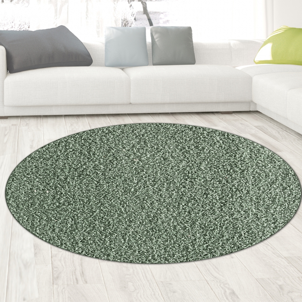 Wohnzimmer Teppich flauschig warm • in grün