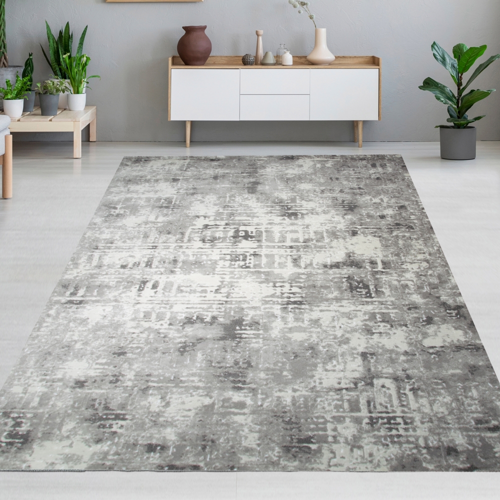 Designteppich mit Strukturmuster Grau Beige Creme Designteppich mit Strukturmuster Grau Beige Creme