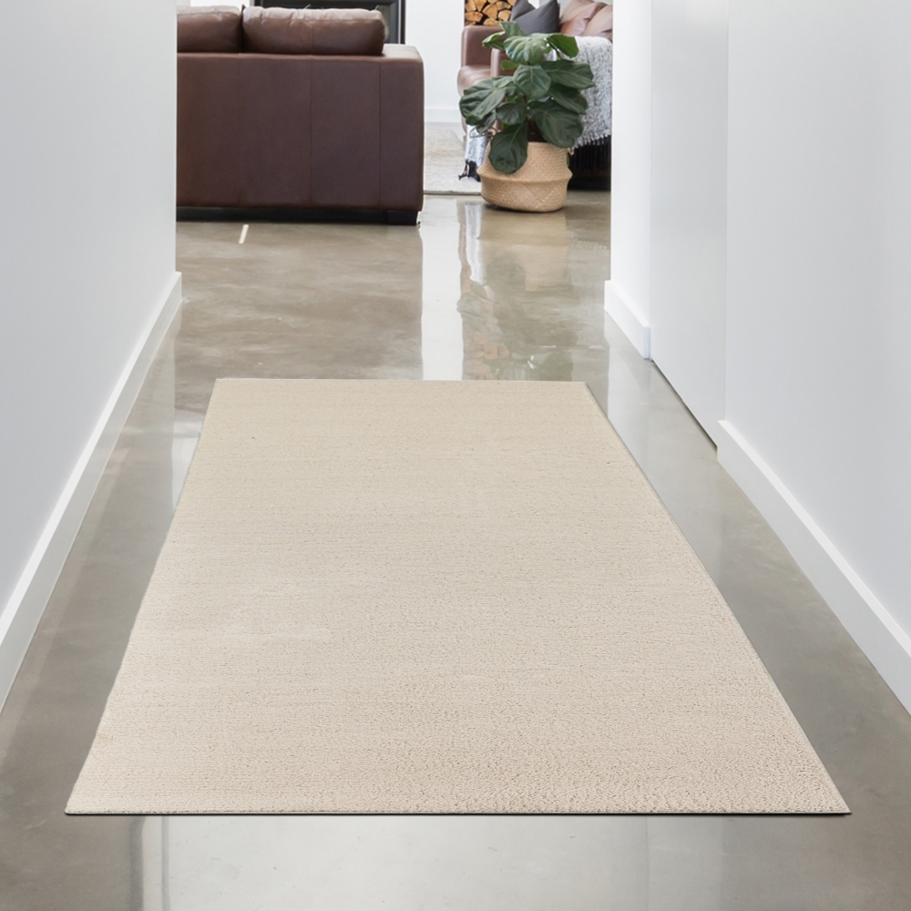 Moderner Creme Teppich samtig weich pflegeleicht für Wohnzimmer, Schlafzimmer, Esszimmer