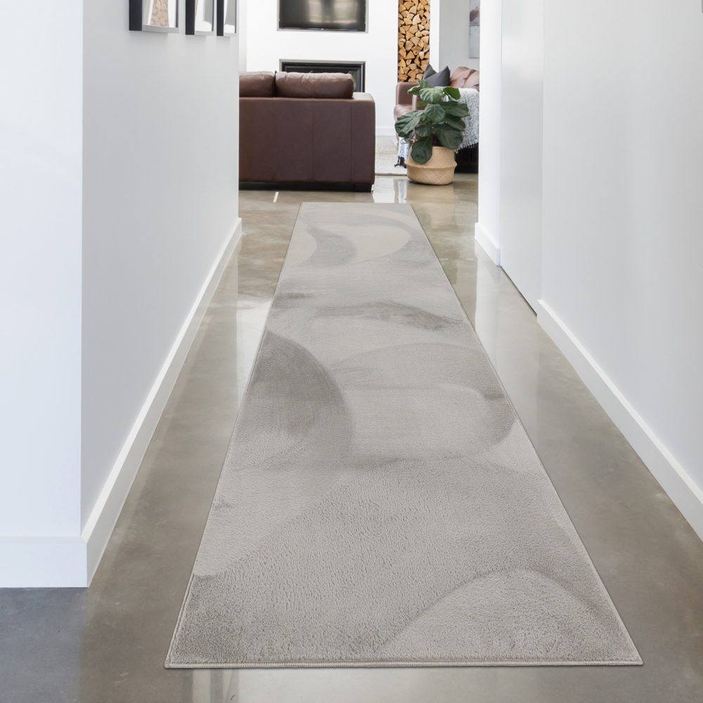 Teppich grau Hasenfell-Optik elegant weich mit feinem Schimmer modern