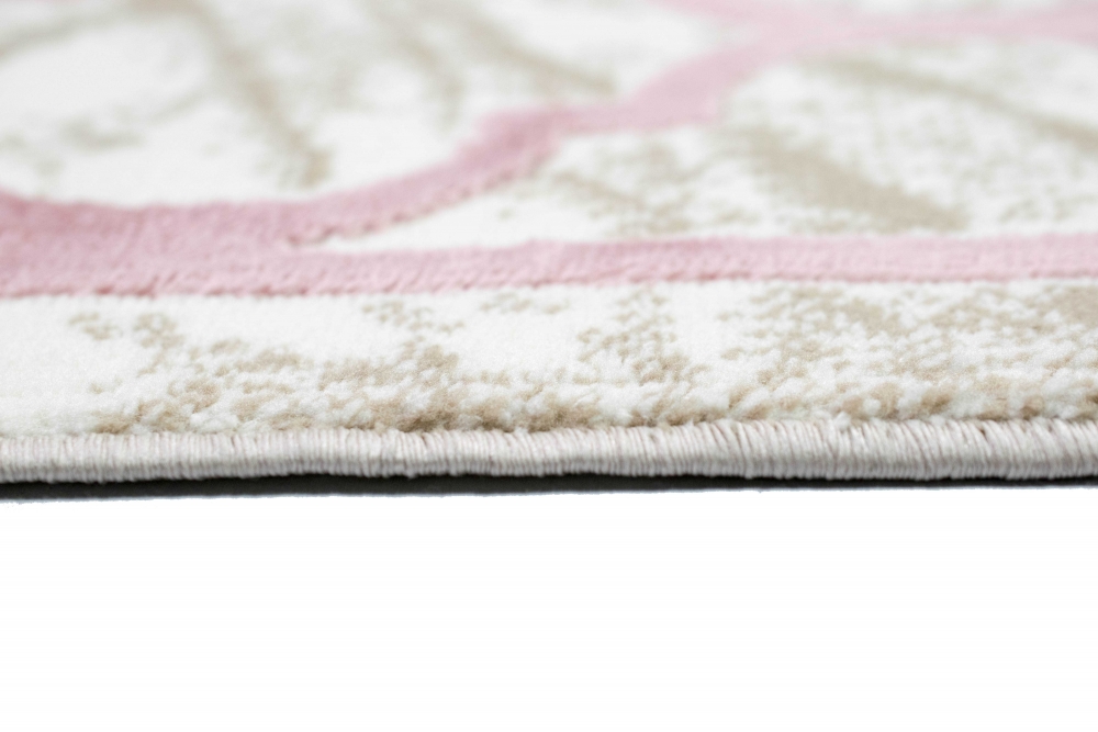 Teppich Wohnzimmerteppich marokkanisches Muster beige rosa