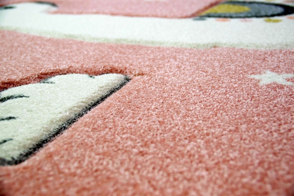 Teppich Kinderzimmer Mädchen Kinderteppich Lama Einhorn rosa