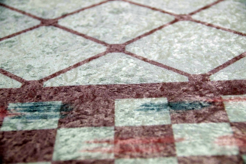 Teppich im Printdesign karo Teppich Wohnzimmer waschbar rosa