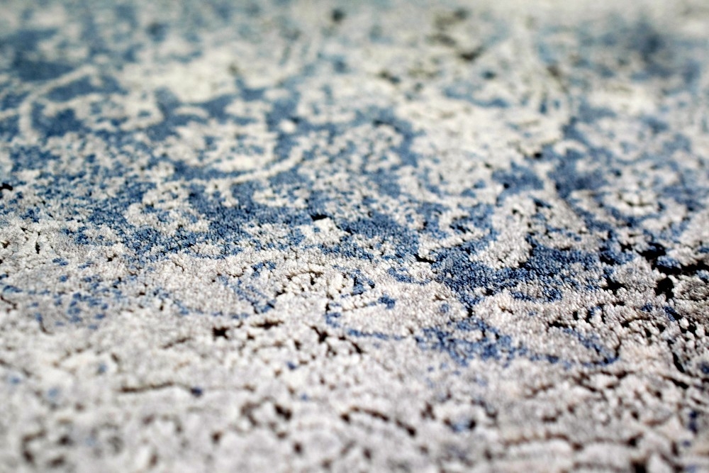 Teppich orient Designerteppich Wollteppich grau blau