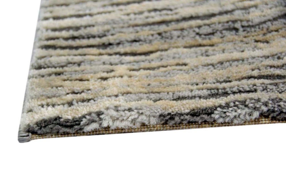 Moderner Teppich Wohnzimmerteppich Kurzflor Teppich meliert grau beige
