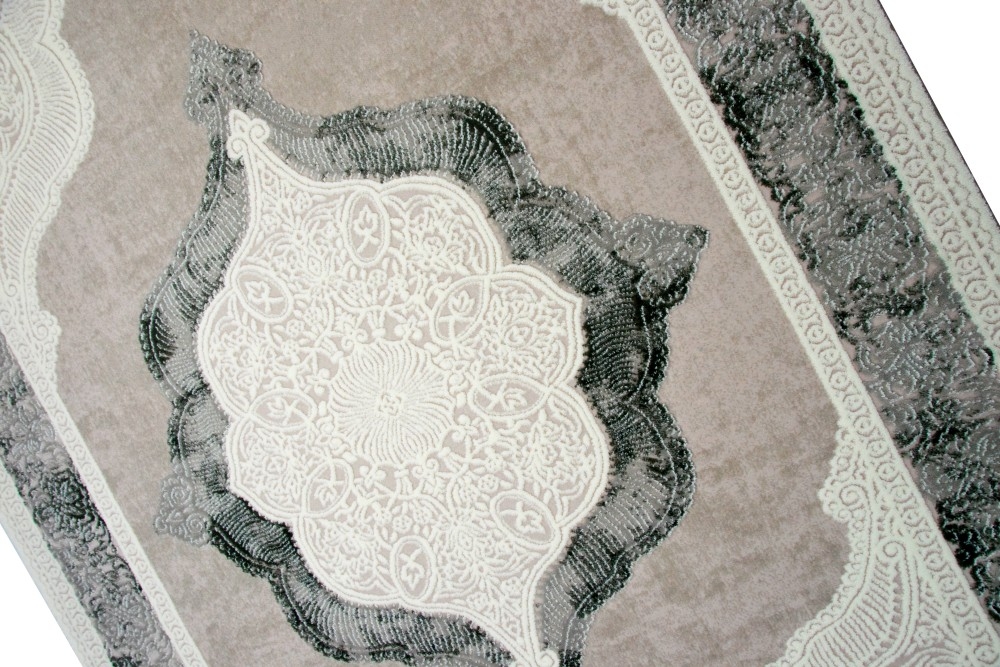 Teppich Wollteppich Ornamente Oriental creme grau auch in oval erhältlich