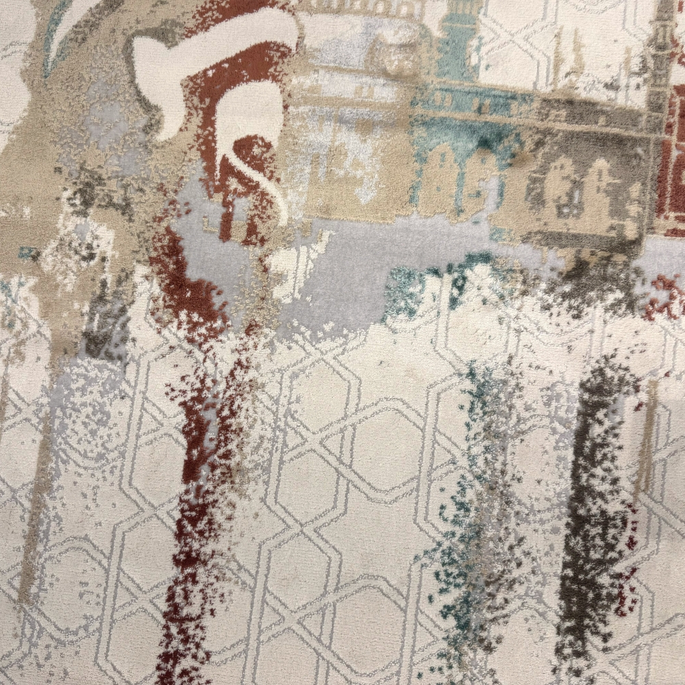 Moderner Gebetsteppich mit Kalligrafie-Design und Moschee-Motiv