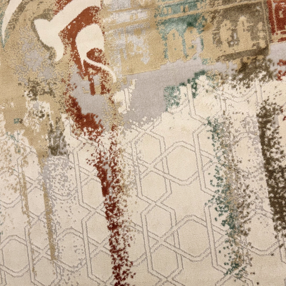 Moderner Gebetsteppich mit Kalligrafie-Design und Moschee-Motiv