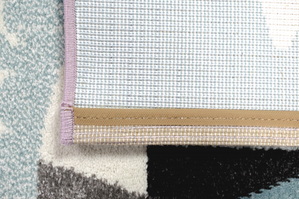 Spielteppich Kinderzimmer Teppich Camping Zelt Bären Berge Wohnwagen Tannen Fluss creme pink grau