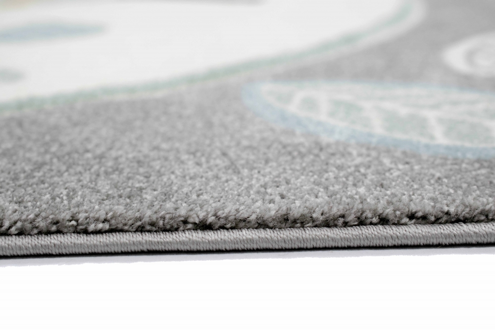 Spielteppich Kinderzimmer Kaktus Zebra Indianer Zelt Löwe gelb grau creme