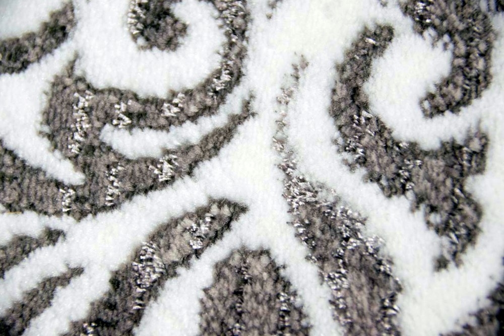 Designer Teppich Wohnzimmerteppich Ornamente barock creme grau taupe