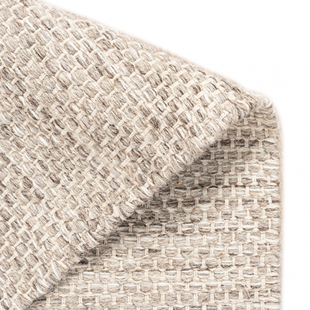 Handgewebter Wollteppich in eleganter Taupe-Farbe modern und pflegeleicht