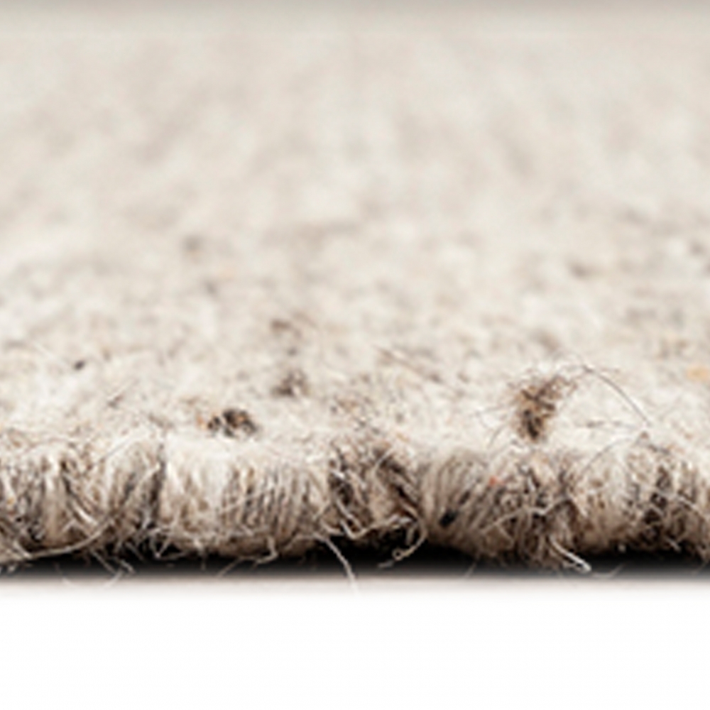 Handgewebter Wollteppich in eleganter Taupe-Farbe modern und pflegeleicht