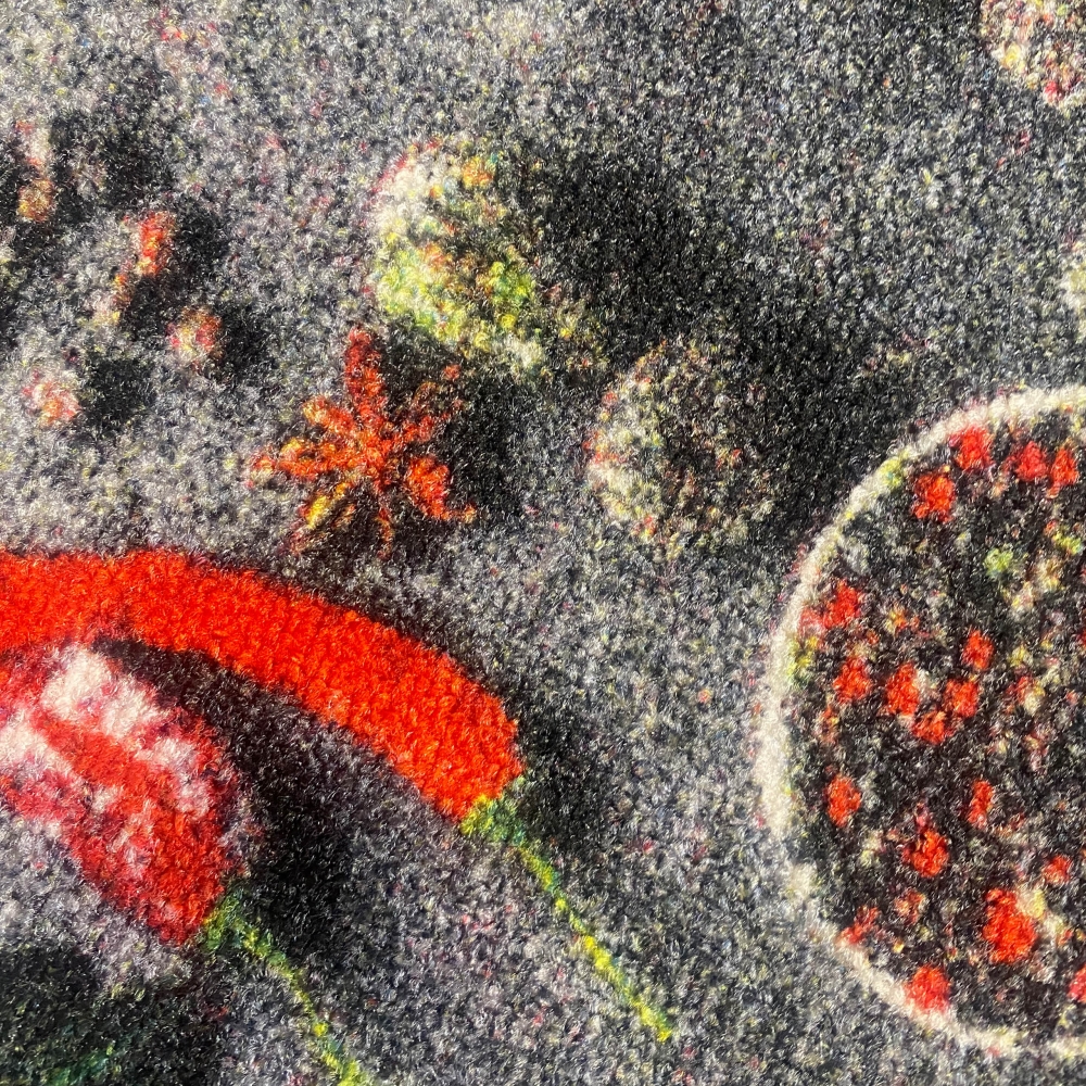 Waschbarer Küchenläufer Zimt-Stangen Chillis rot braun grau
