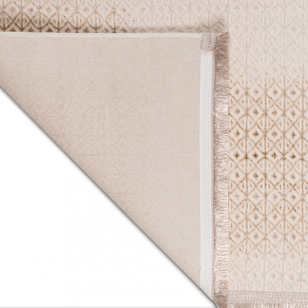 Hochwertiger Designer Teppich | glänzend | in gold-weiß