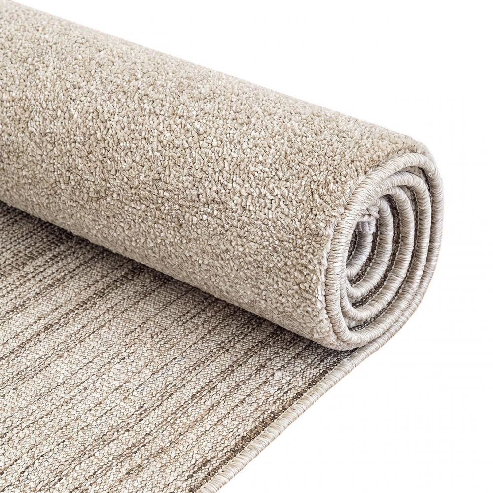Moderner Kurzflor Teppich Creme Braun mit grafischem Rautendesign