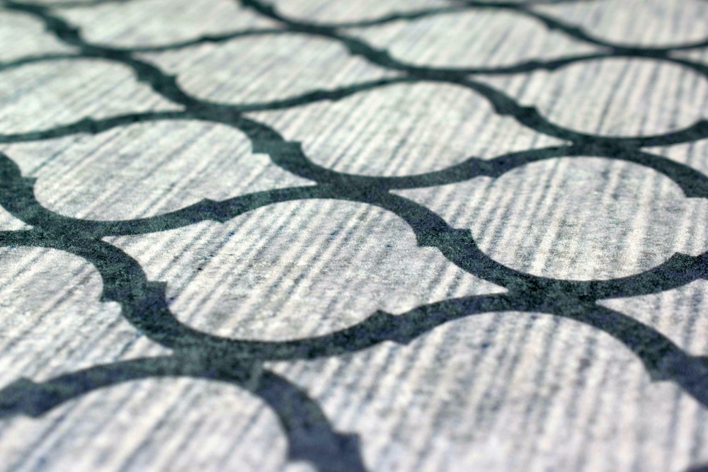 Teppich Wohnzimmerteppich marokkanisches Muster waschbar grau