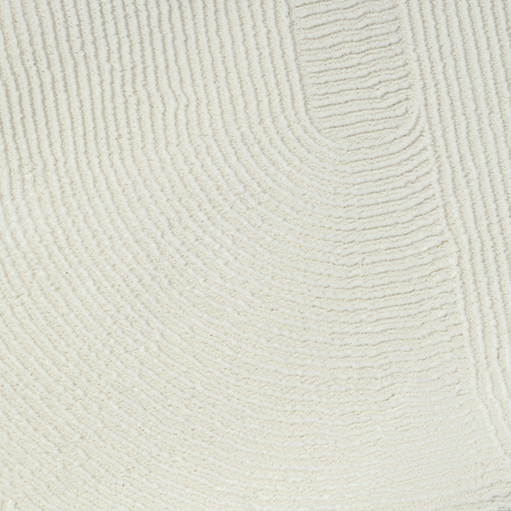 Moderner Recycling-Teppich • ovale Linienformen • in creme