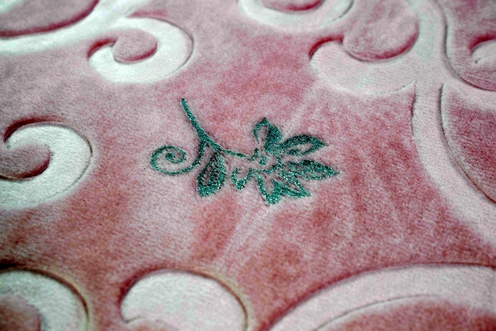 Tagesdecke Bettüberwurf Decke mit Ornamenten rosa Tagesdecke Bettüberwurf Decke mit Ornamenten rosa