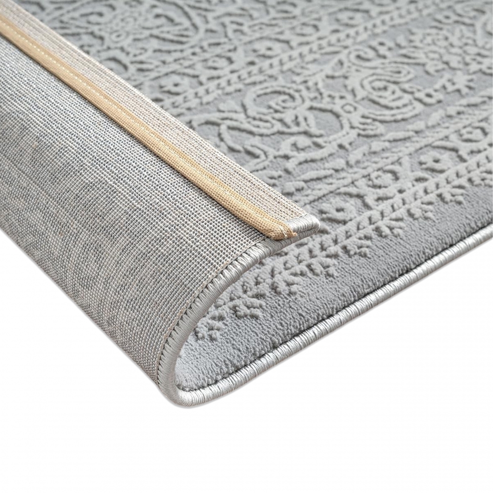 Recycling Teppich Grau Ornament Stil modern Wohnbereich