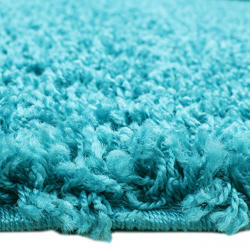 Moderner Hochflor Teppich in Aqua-Türkis – stilvolles Design und angenehme Haptik