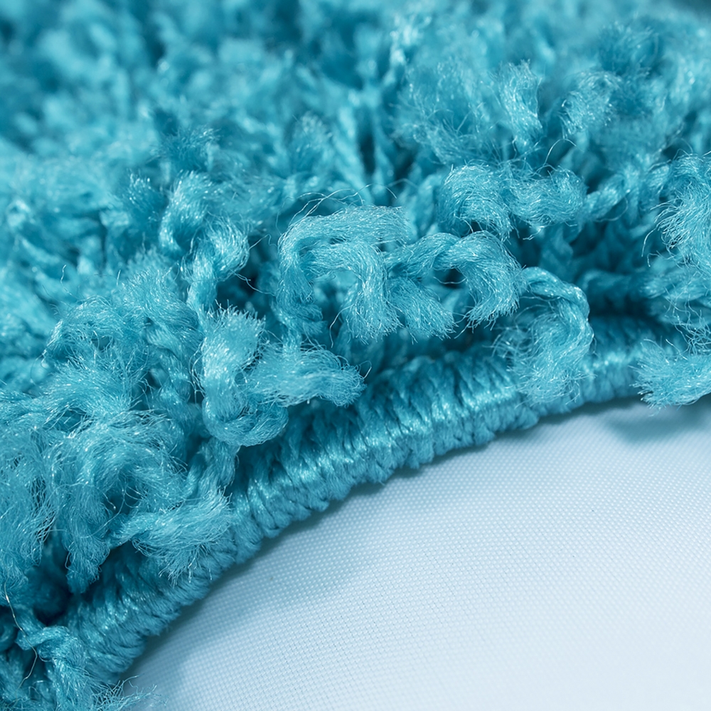 Moderner Hochflor Teppich in Aqua-Türkis – stilvolles Design und angenehme Haptik