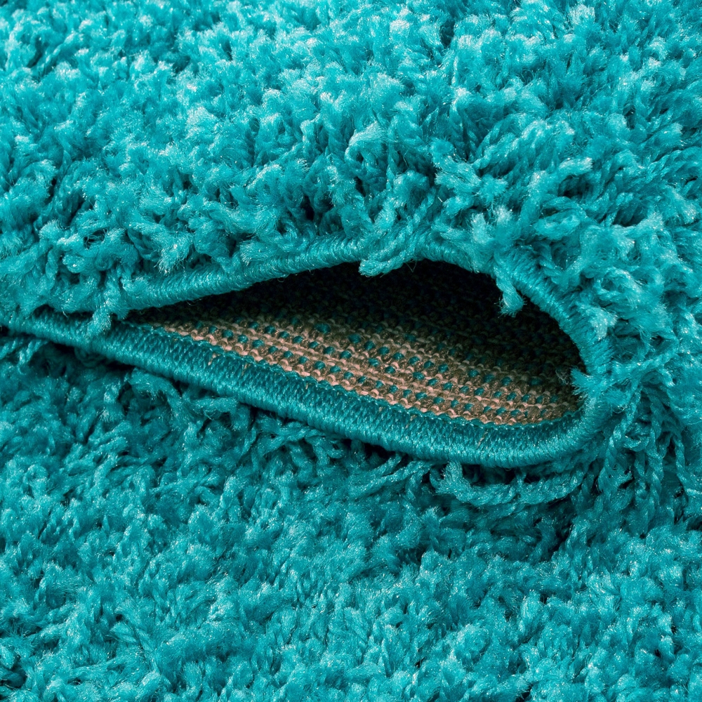 Moderner Hochflor Teppich in Aqua-Türkis – stilvolles Design und angenehme Haptik