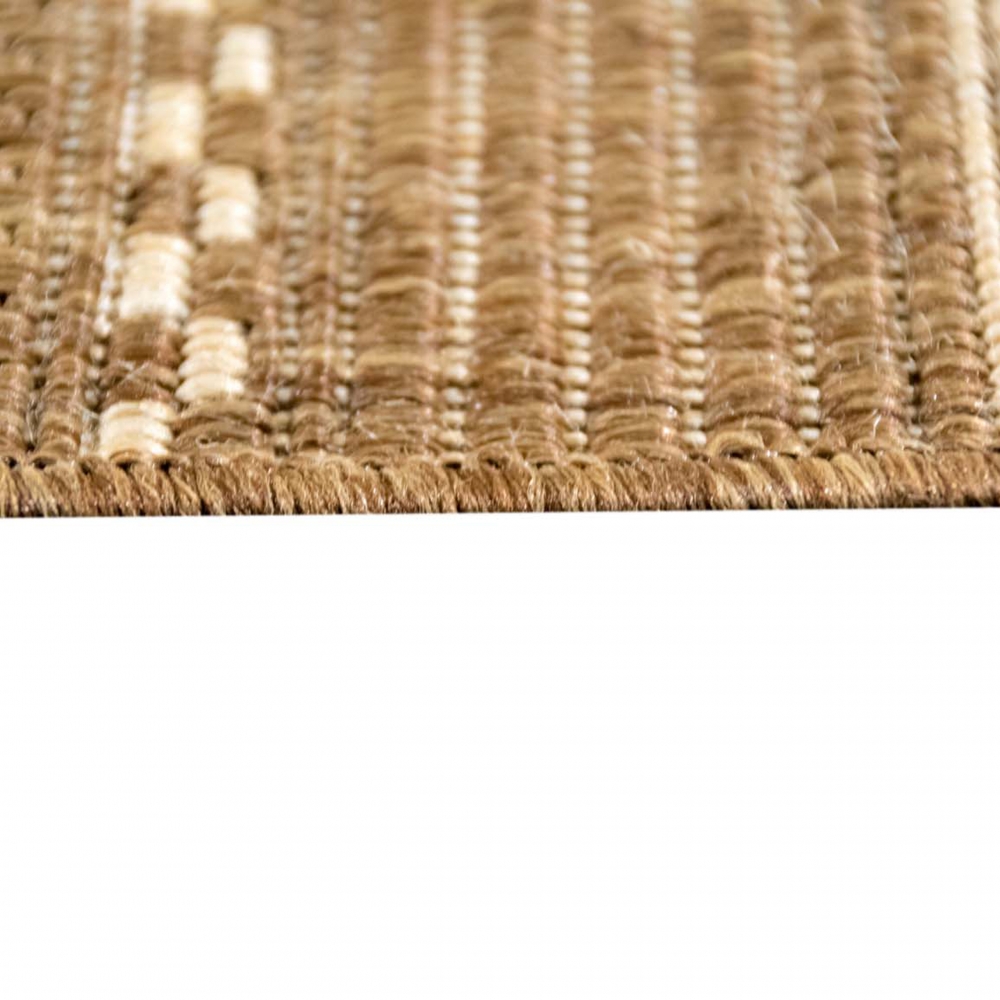 Teppich Sisal Optik Küchenläufer Küchenteppich Streifen beige braun