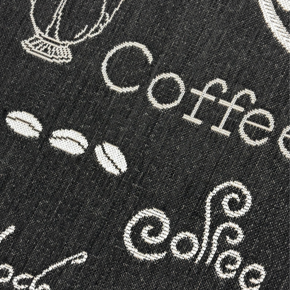 Moderner Sisal Küchenteppich flachgewebter Küchenläufer in Coffee Mocha Espresso schwarz weiß
