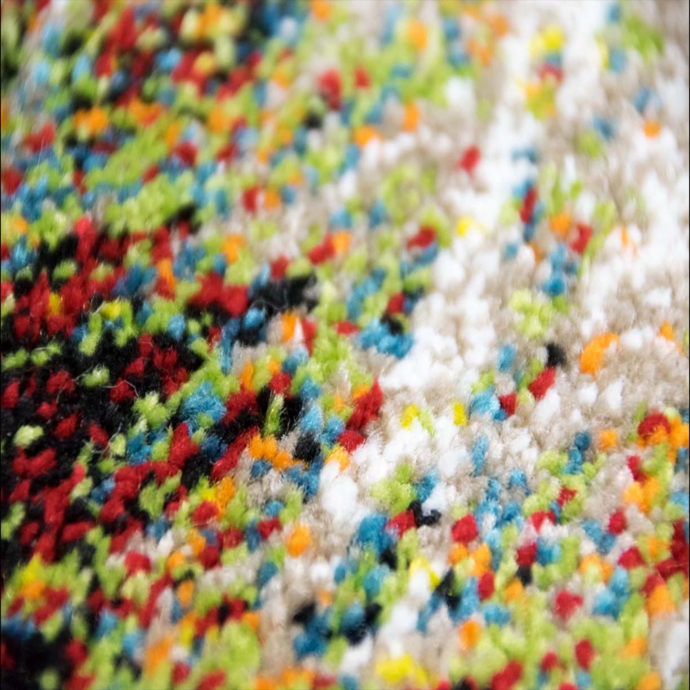 Designteppich Tiger Motiv Orange Creme mit grafischer Eleganz