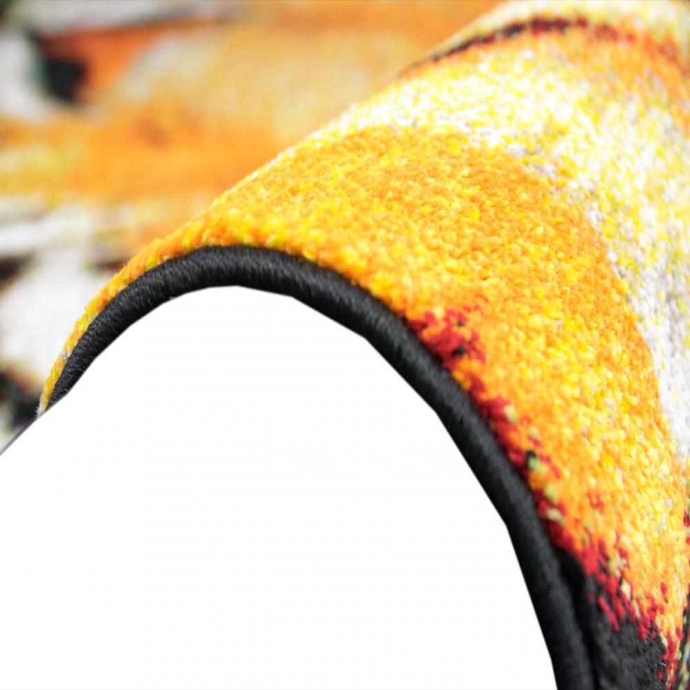 Designteppich Tiger Motiv Orange Creme mit grafischer Eleganz