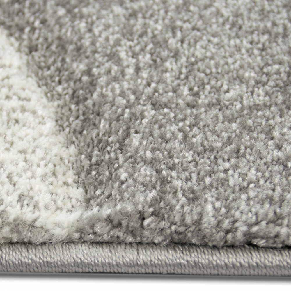 Designer Teppichläufer grau mint creme mit Strukturdesign