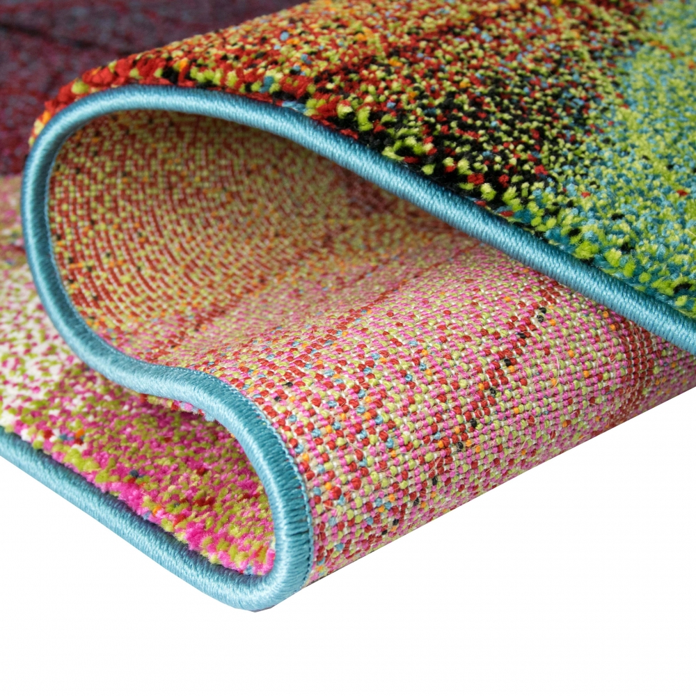 Schlafzimmer Wohnzimmerteppich Blätter Muster pflegeleicht bunt