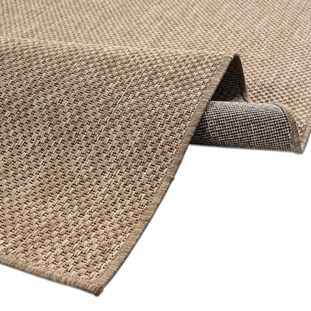 In- und Outdoorteppich Niedrigflor wetterfest einfarbig in Beige