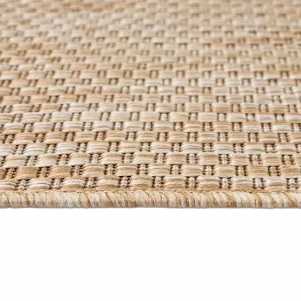In- und Outdoorteppich Niedrigflor wetterfest einfarbig in Beige