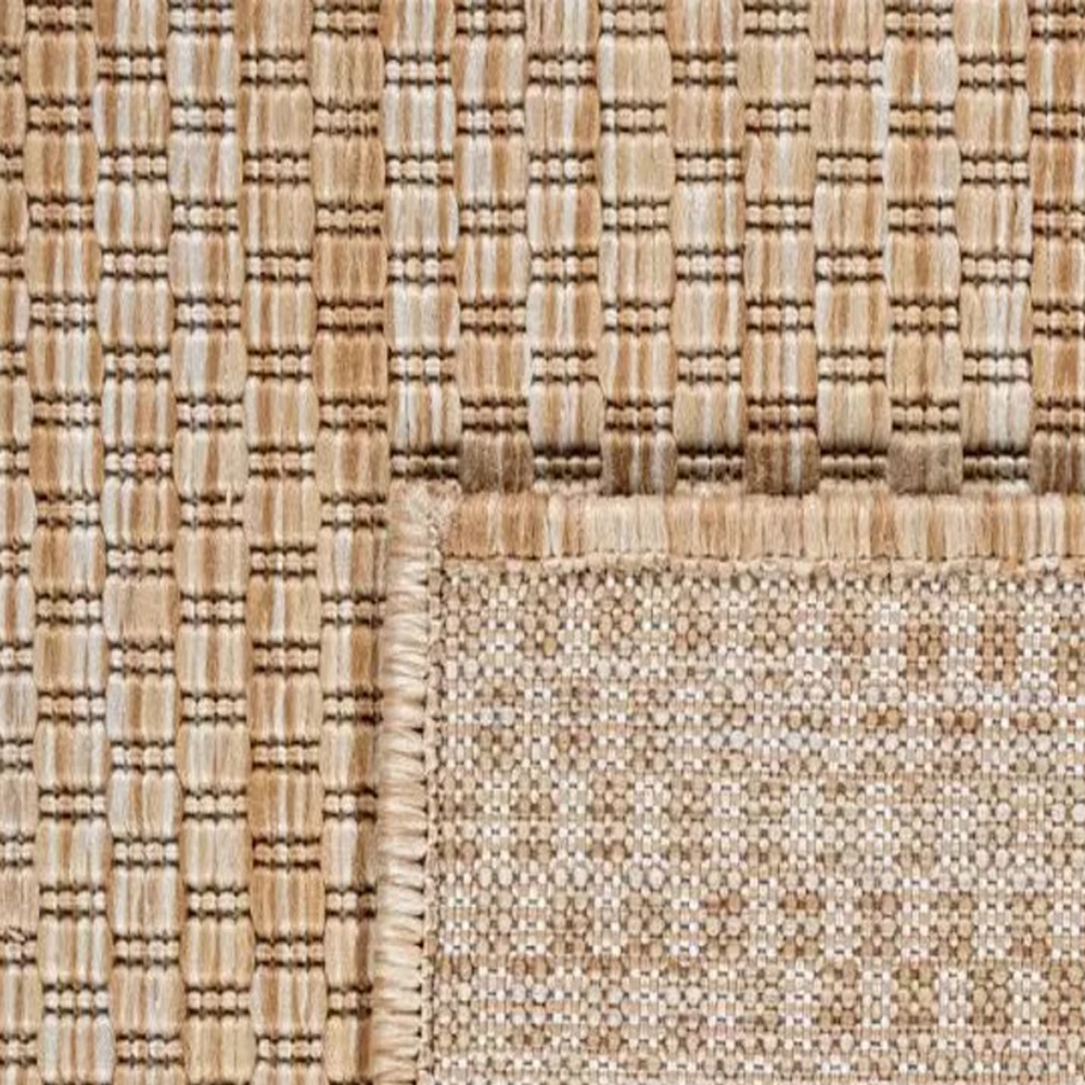 In- und Outdoorteppich Niedrigflor wetterfest einfarbig in Beige