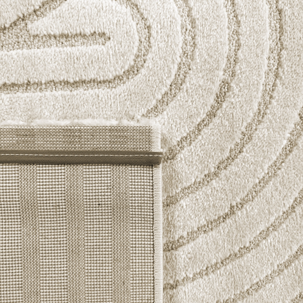 Moderner Teppich für Wohnzimmer mit Bogenmuster in creme