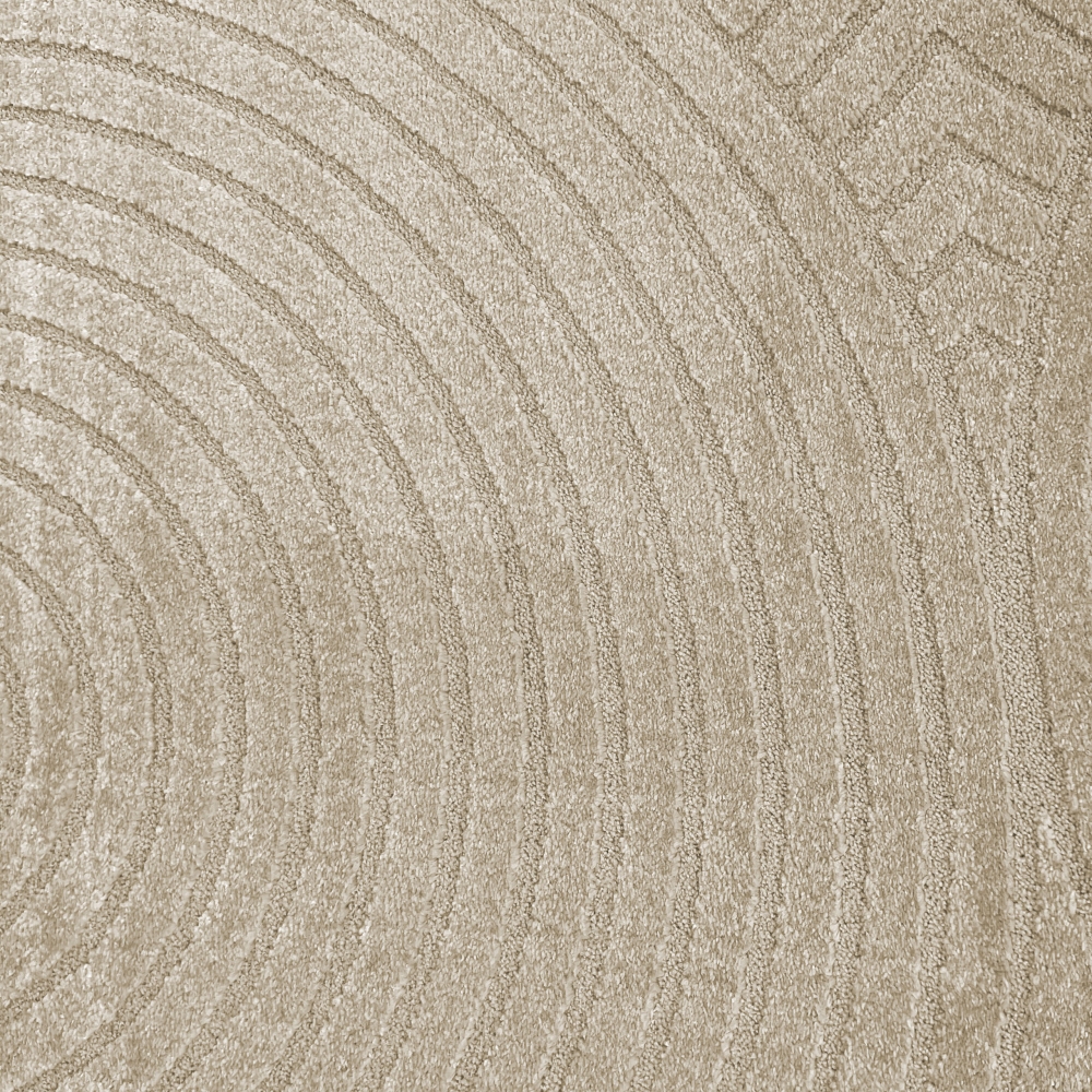 Moderner Teppich mit geschwungenem Muster in beige