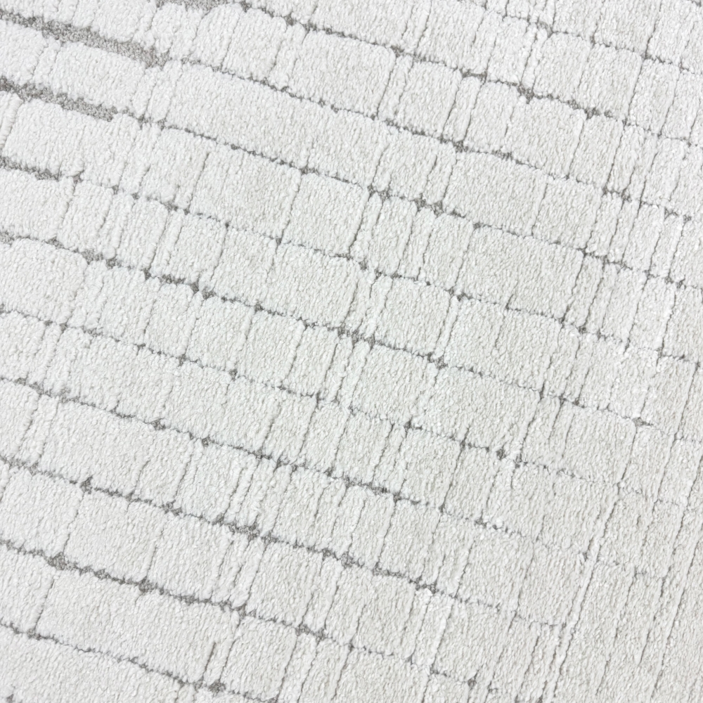 Wohnzimmerteppich Schlafzimmerteppich hoch tief Effekt Kreis Design mit strichen in creme beige