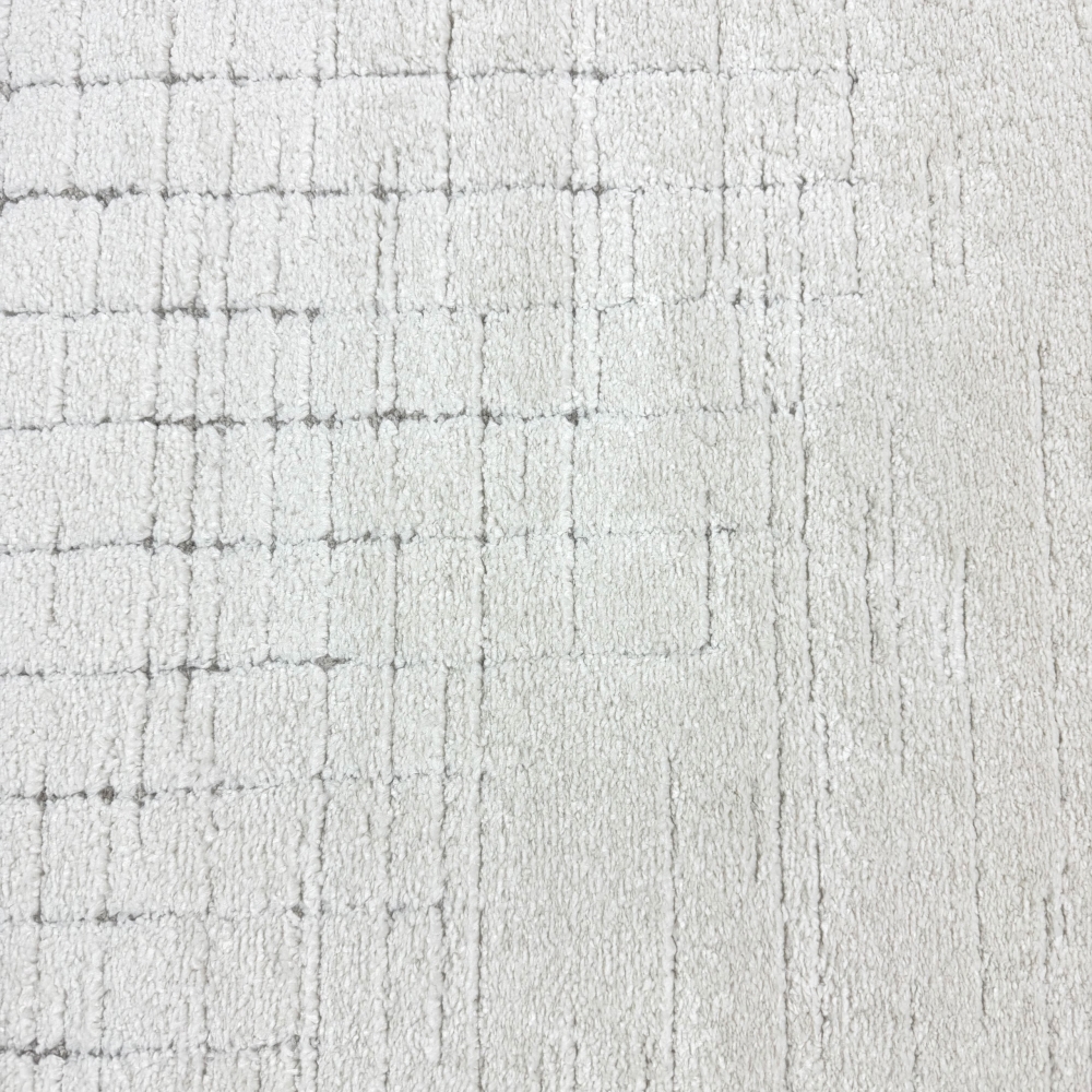 Wohnzimmerteppich Schlafzimmerteppich hoch tief Effekt Kreis Design mit strichen in creme beige