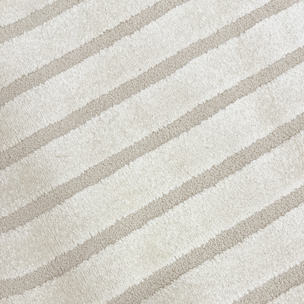 Shape Teppich Schlafzimmer Wohnzimmer Strich Muster allergiker geeignet creme grau