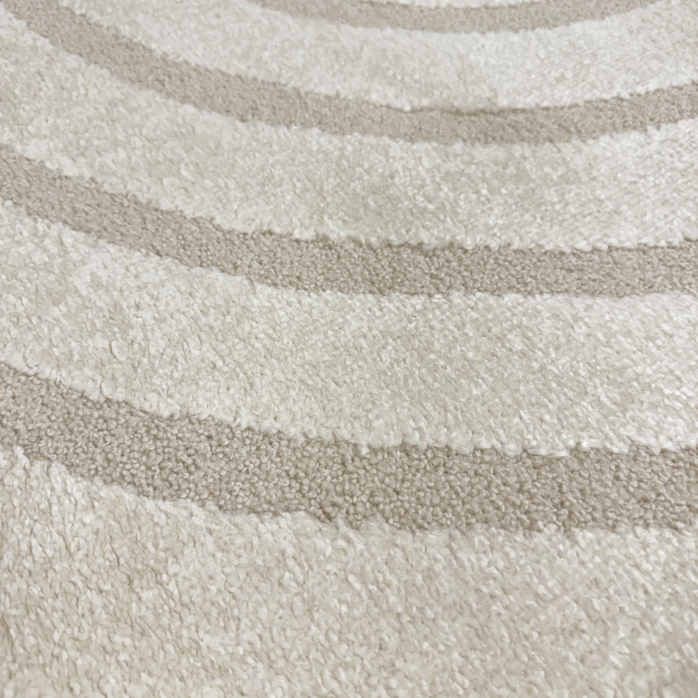 Shape Teppich Schlafzimmer Wohnzimmer Strich Muster allergiker geeignet creme grau