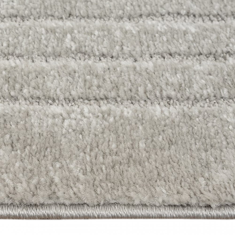 Teppich Wohnzimmer Schlafzimmerteppich mit elegantem Bogenmuster modern in Grau