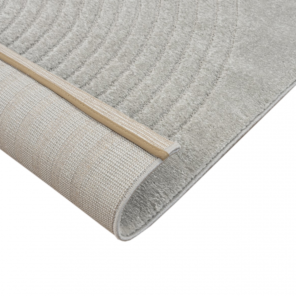 Teppich Wohnzimmer Schlafzimmerteppich mit elegantem Bogenmuster modern in Grau
