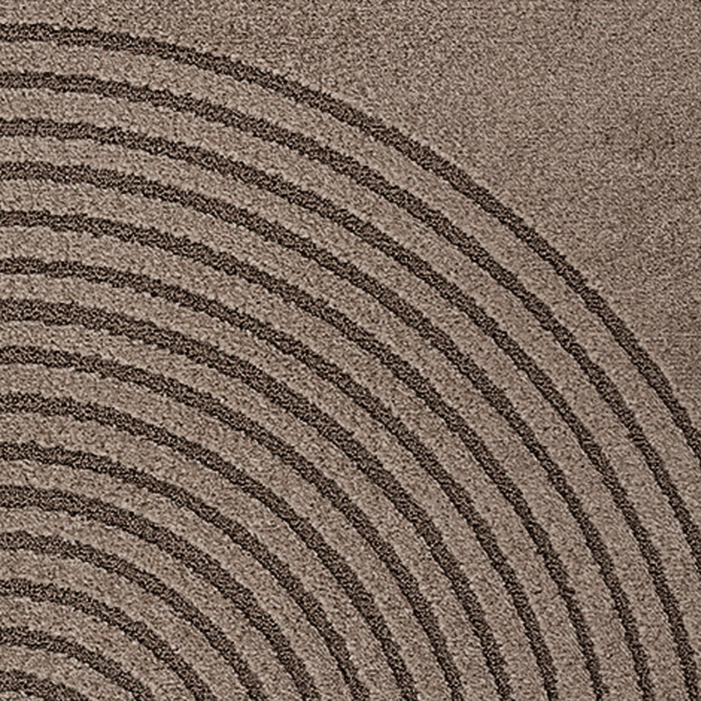 Designteppich Braun mit 3D-Kreismuster elegant und modern