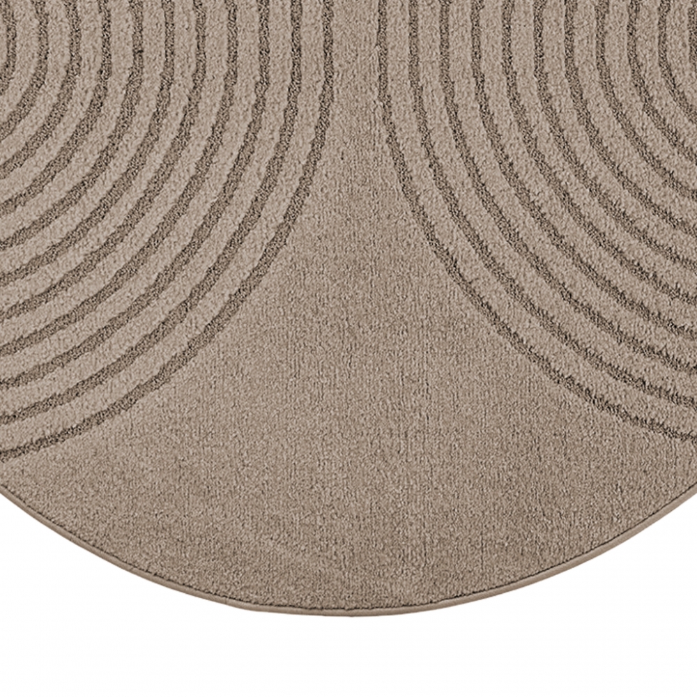Designteppich Braun mit 3D-Kreismuster elegant und modern